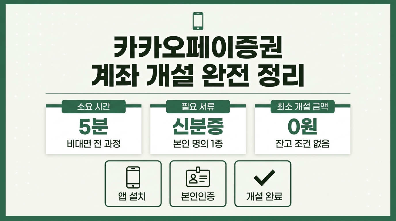 카카오페이증권 계좌 개설 방법 단계별 안내 인포그래픽