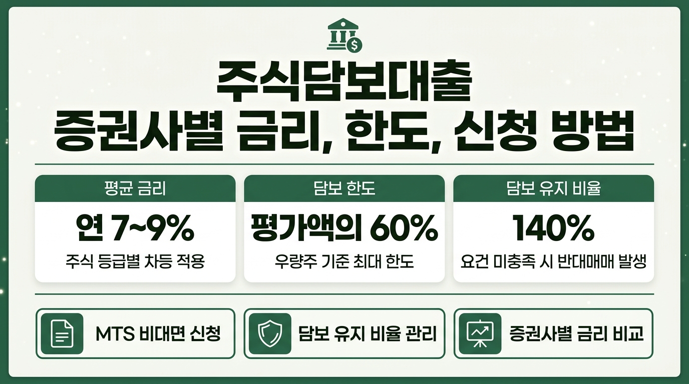 주식 담보대출 증권사별 금리 한도 담보유지비율 비교 가이드