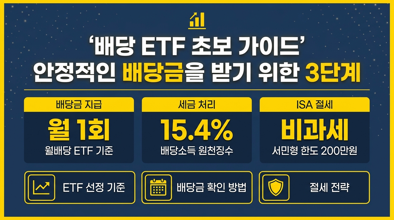배당 ETF 초보자 시작 방법과 안정적인 분배금 구조 2026년 가이드