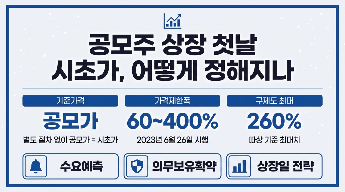 공모주 시초가 결정 방법 인포그래픽