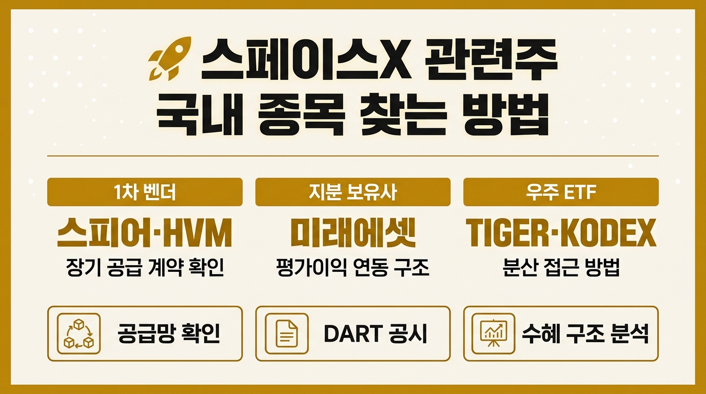 스페이스X 관련주 국내 종목 찾는 방법 공급망 수혜 구조 분석