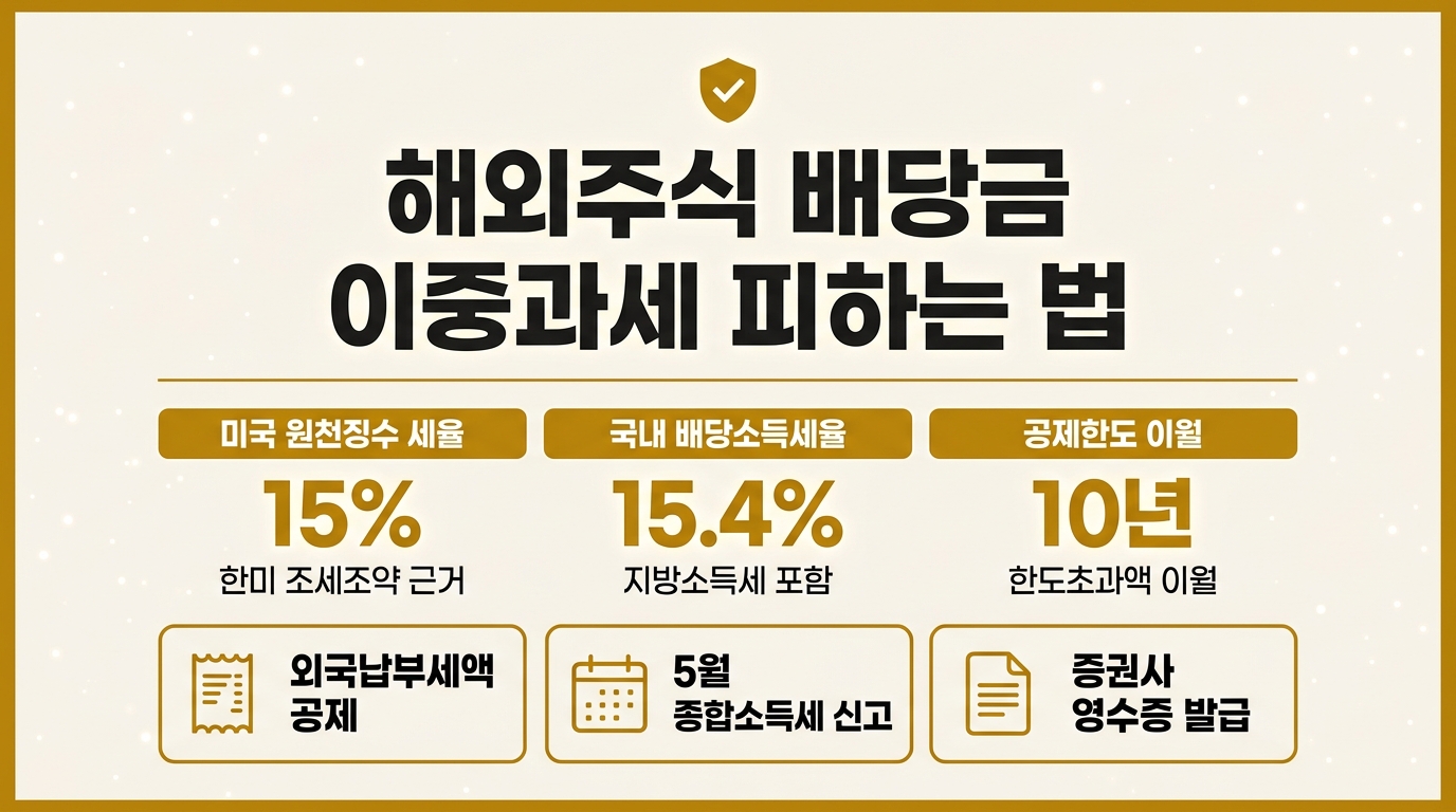 해외주식 배당금 이중과세 방지 외국납부세액공제 신청 방법 인포그래픽