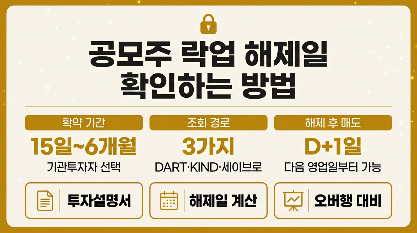 공모주 락업 해제일 확인 방법 DART KIND 세이브로 조회 가이드