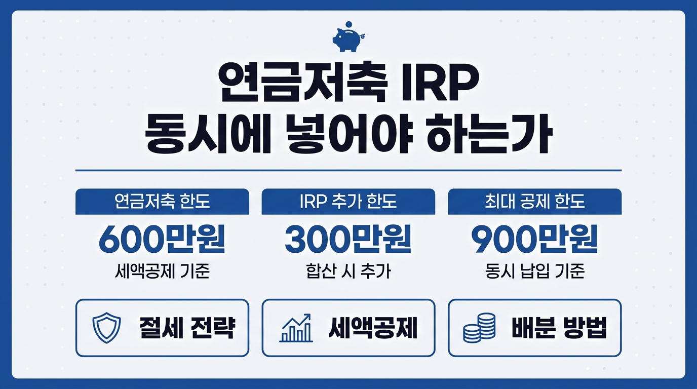 연금저축 IRP 동시 납입 세액공제 한도 비교 절세 전략 인포그래픽