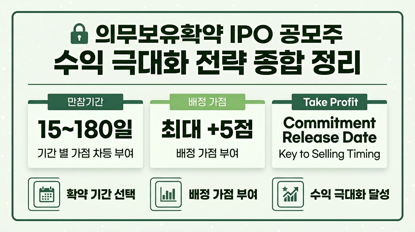의무보유확약 공모주 수익 극대화 전략 – 확약 기간별 배정 가산점·매도 타이밍 총정리