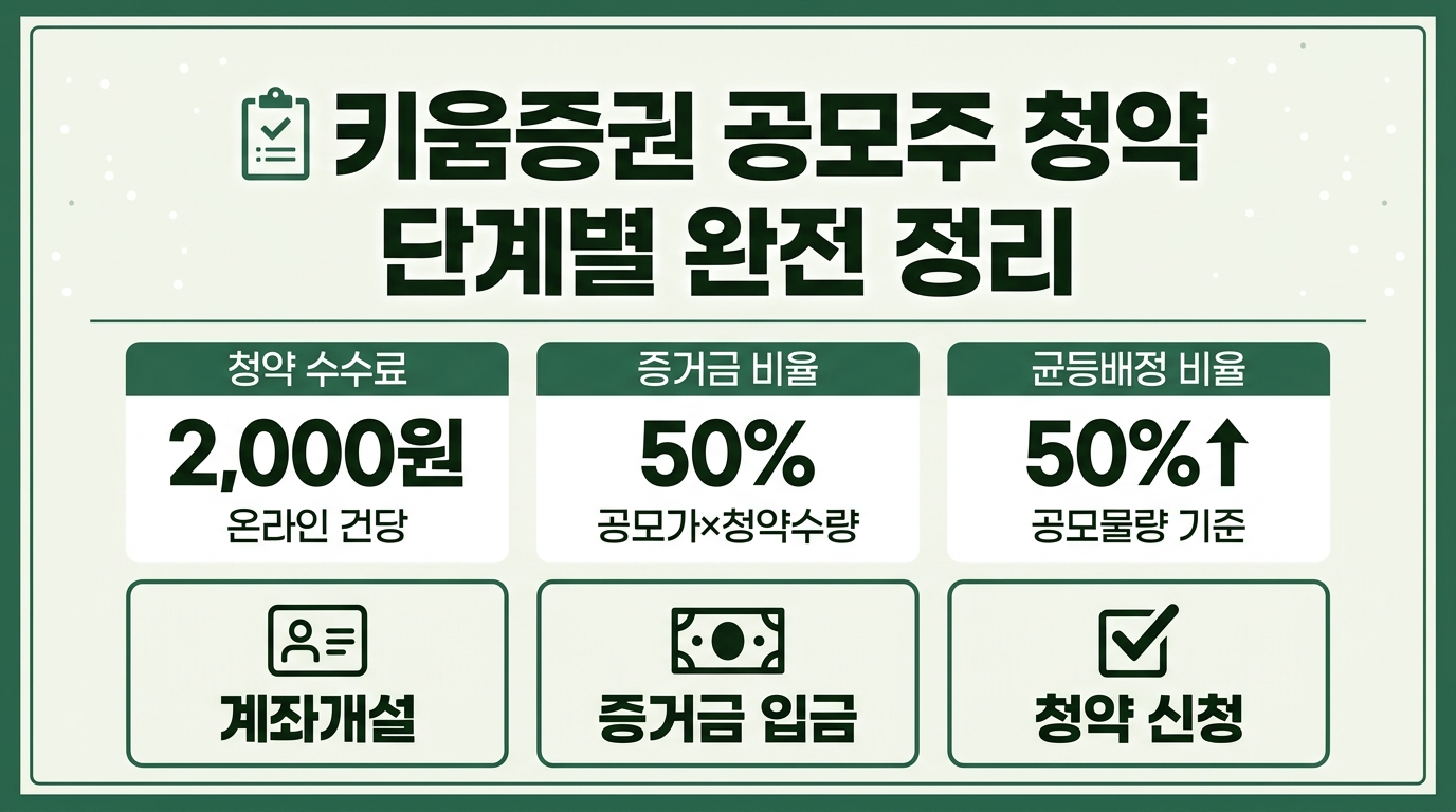 키움증권 공모주 청약 방법 단계별 안내 인포그래픽