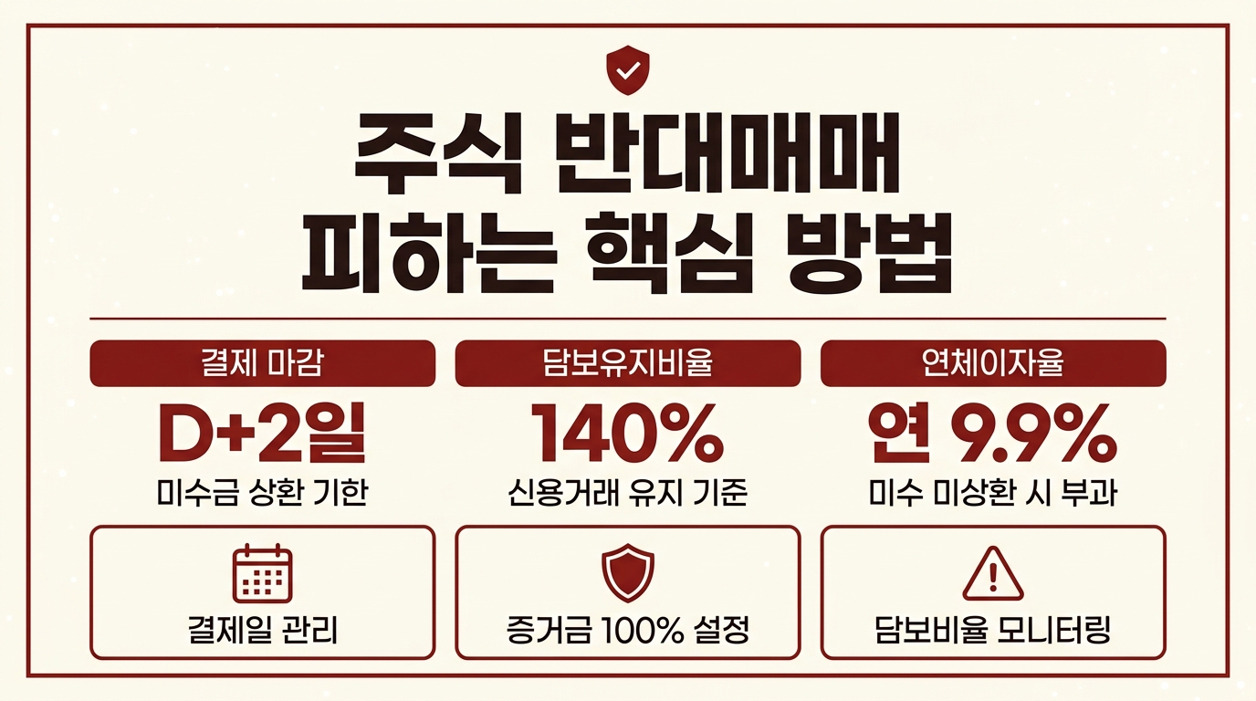 주식 반대매매 피하는 방법 D+2일 미수금 담보유지비율 정리