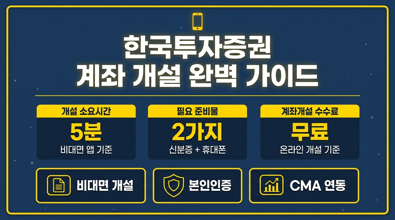 한국투자증권 계좌 개설 방법 비대면 앱 5분 완성 가이드