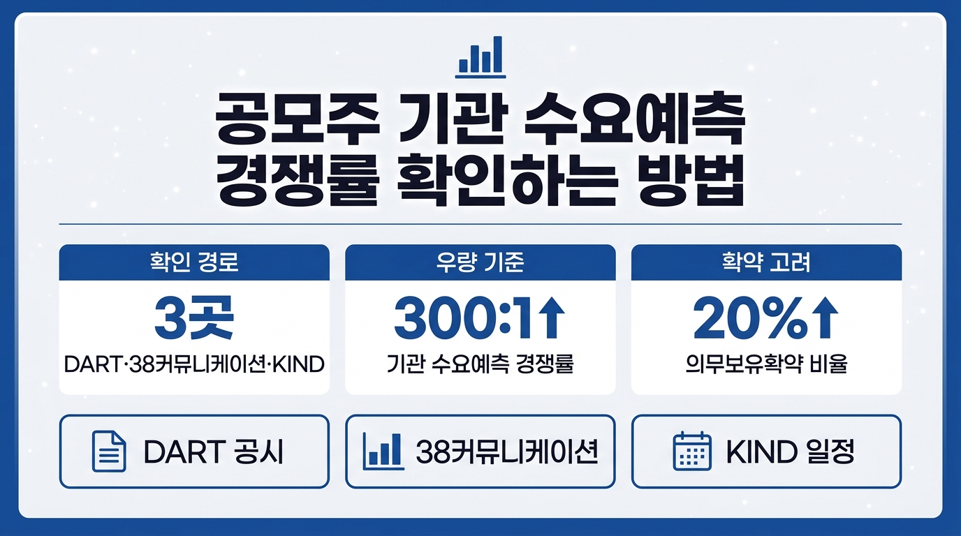 공모주 기관 수요예측 경쟁률 확인 방법 DART 38커뮤니케이션 KIND