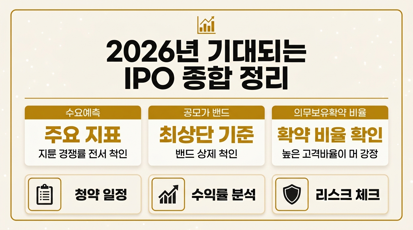 2026년 기대되는 공모주 기대주 수요예측 기관경쟁률 청약 핵심 정보 인포그래픽