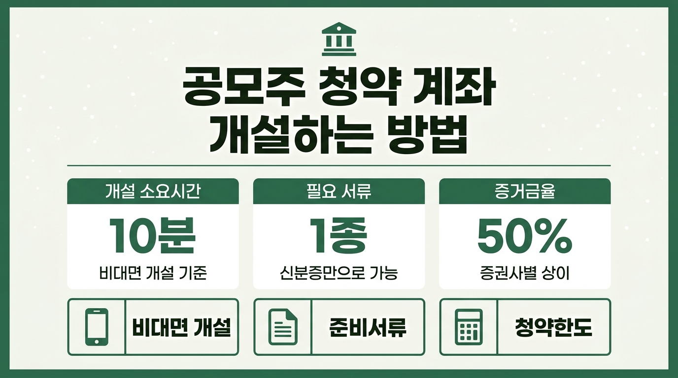 공모주 청약 계좌개설 방법 한눈에 보기 인포그래픽