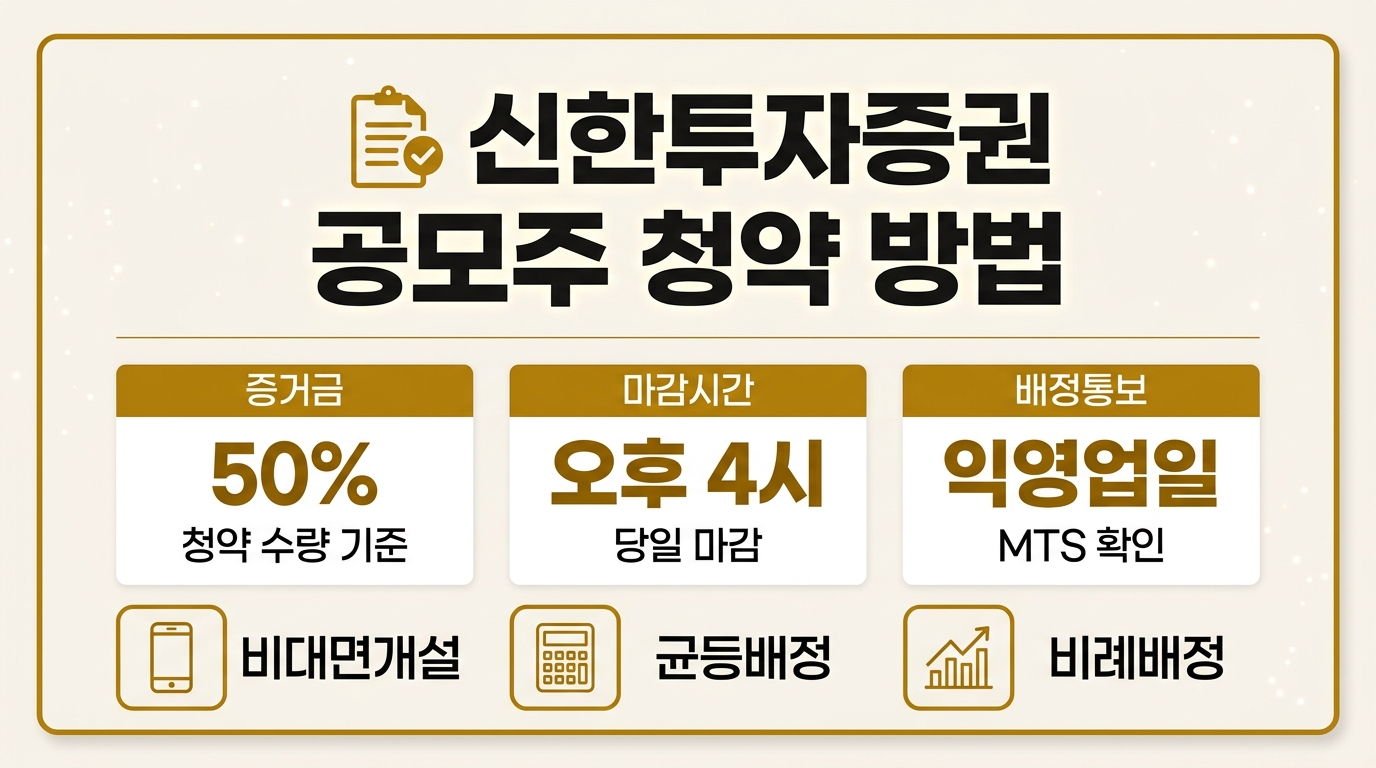 신한투자증권 공모주 청약 방법 계좌개설 절차 인포그래픽
