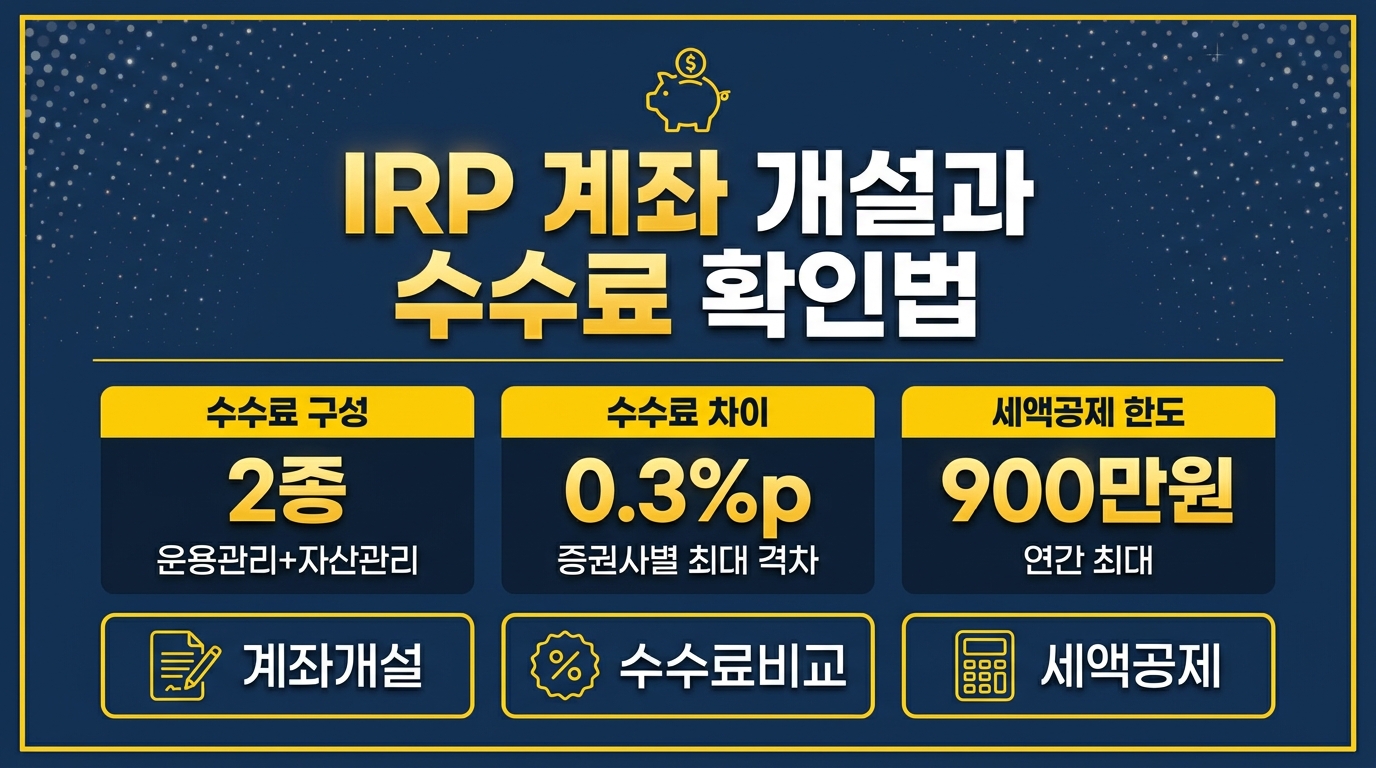 IRP 수수료 비교와 계좌 개설 절차를 정리한 인포그래픽 이미지