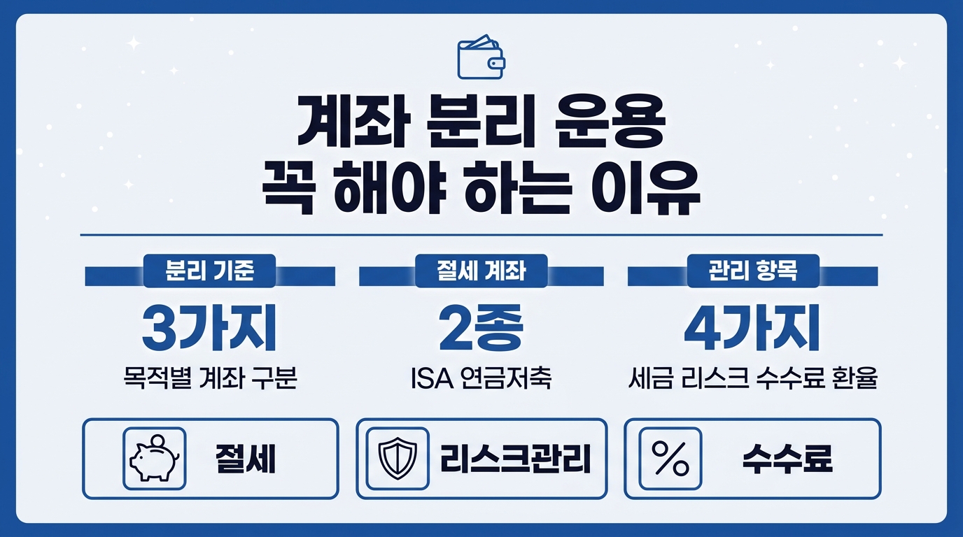 계좌 분리 운용 이유와 절세 전략 정리 인포그래픽 카드뉴스