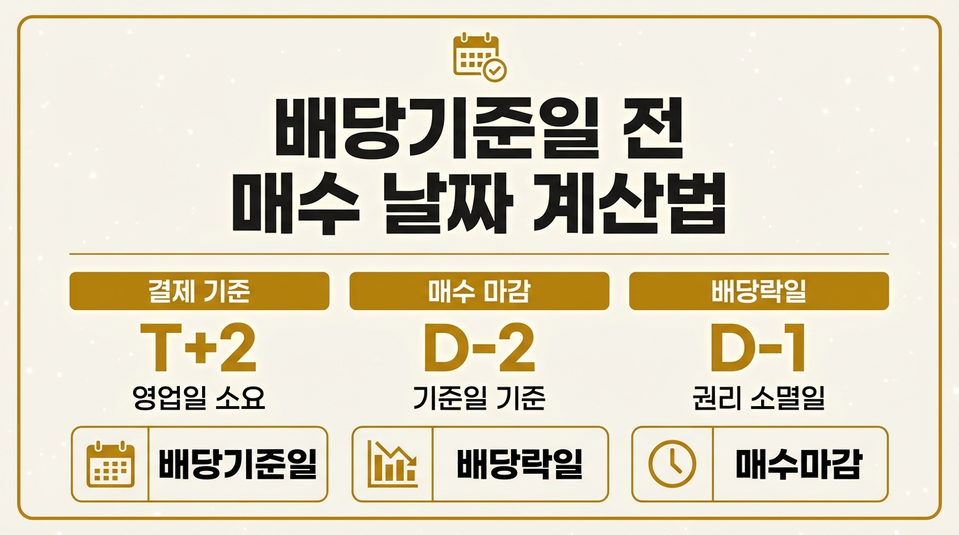 배당기준일 전 매수 날짜 계산법 인포그래픽