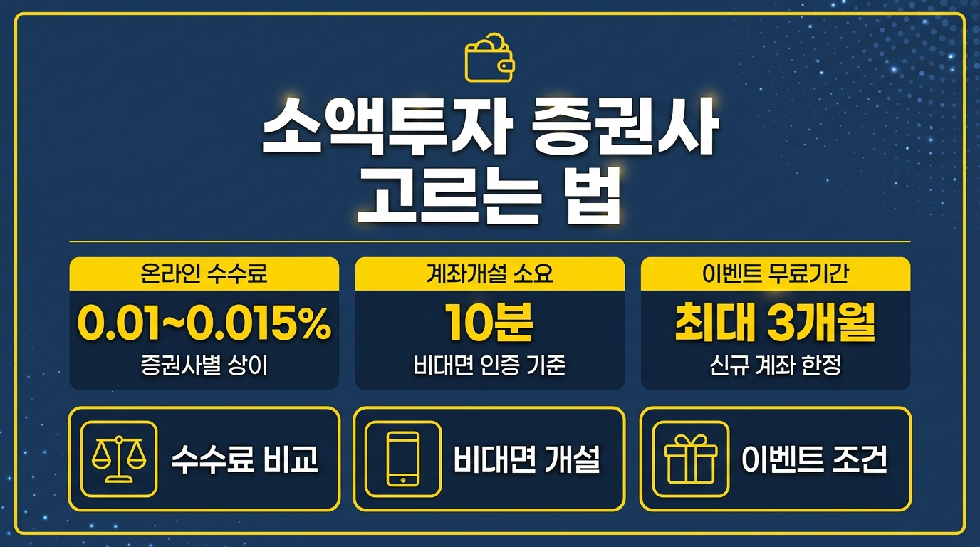 소액투자 증권사 고르는 법 수수료 비교 인포그래픽