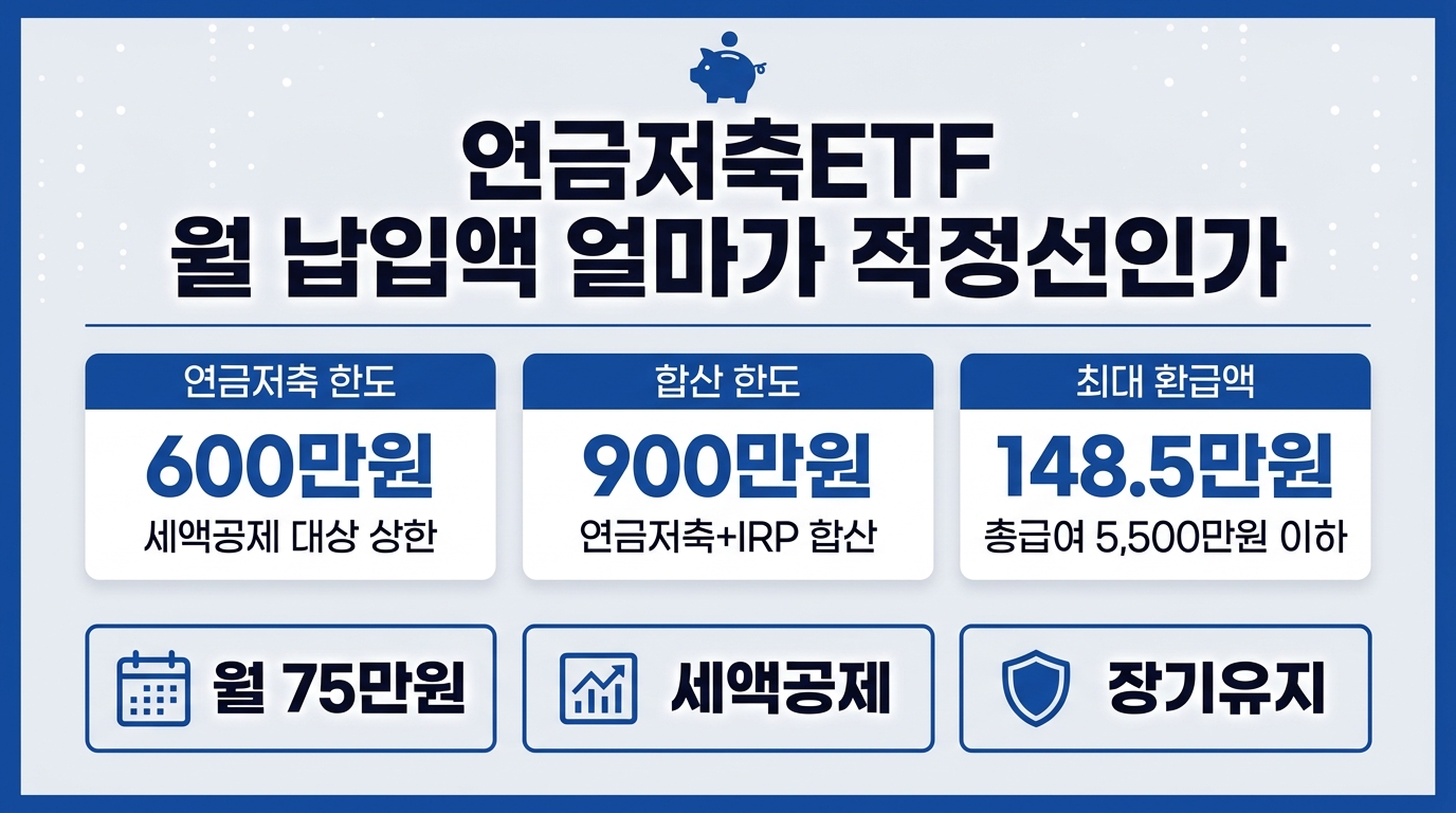 연금저축ETF 월 납입액과 세액공제 148만원 한도 정리