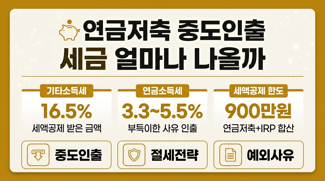 연금저축 중도인출 세금 16.5% 계산법 안내 카드뉴스