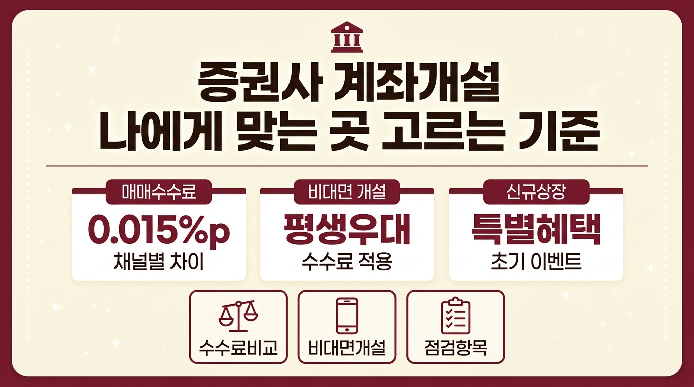 증권사 계좌개설 나에게 맞는 곳 고르는 기준 인포그래픽