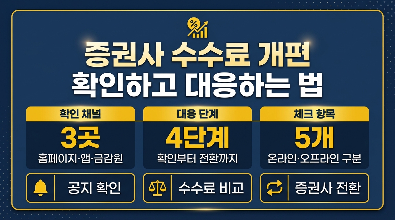 증권사 수수료 개편 확인하고 대응하는 법 안내 인포그래픽