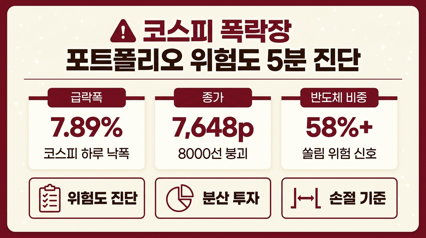코스피 폭락장 포트폴리오 위험도 진단 인포그래픽