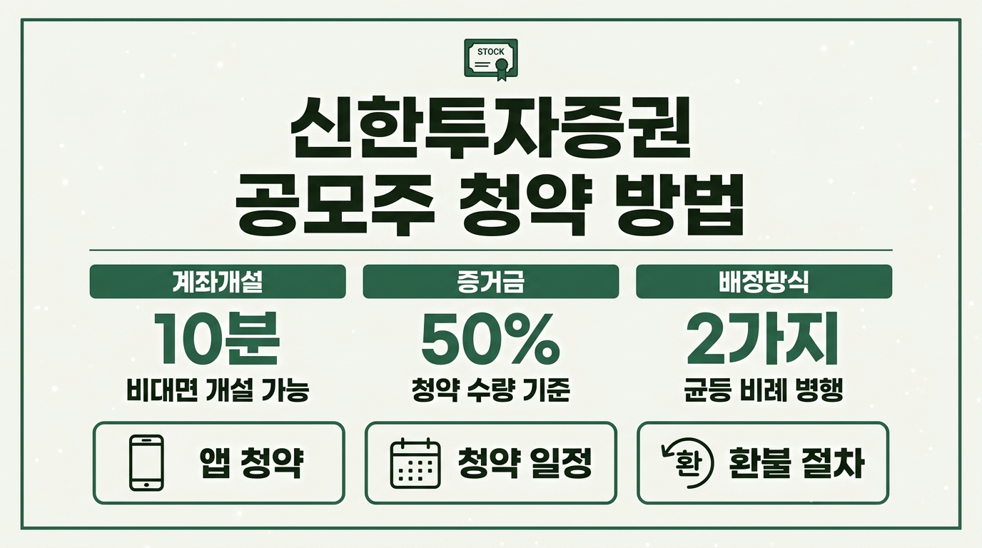 신한투자증권 공모주 청약 방법 계좌개설 증거금 배정방식 안내