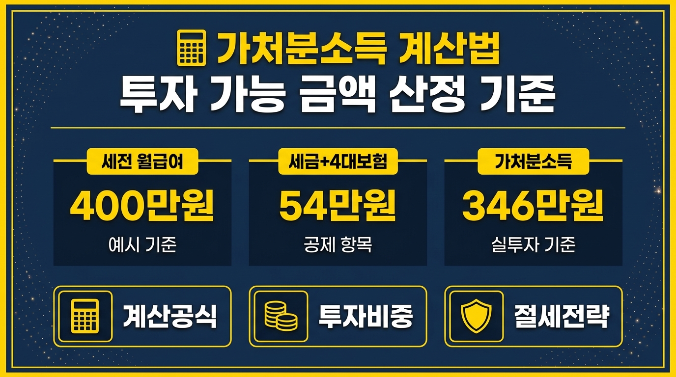 주식 가처분소득 계산법 투자금 산정 기준 인포그래픽