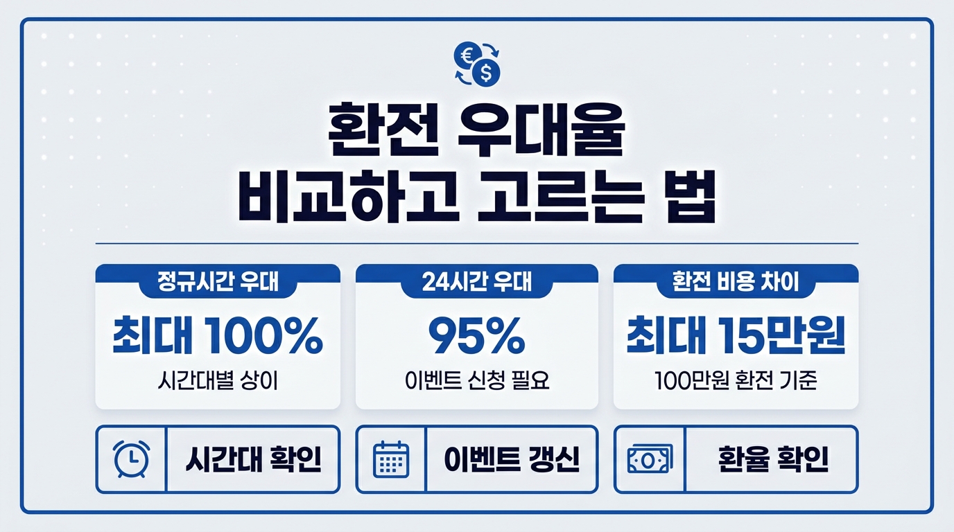 환전 우대율 비교 증권사 선택 가이드 인포그래픽