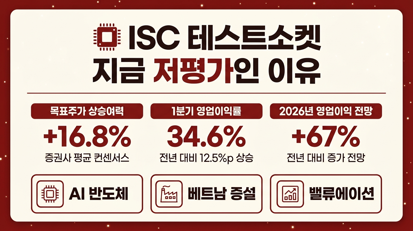 ISC 테스트소켓 저평가 분석 인포그래픽 목표주가 영업이익률
