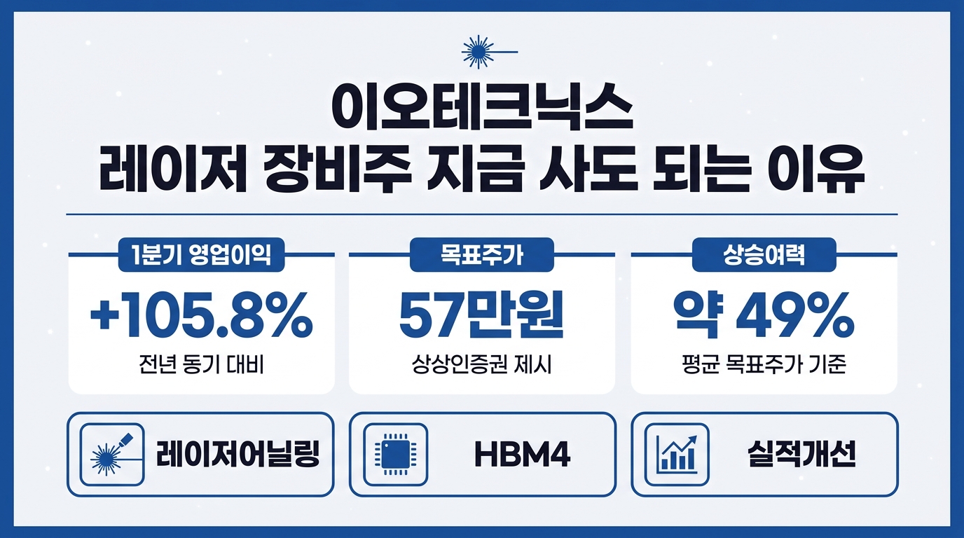 이오테크닉스 주가 레이저 장비주 목표주가 실적 분석