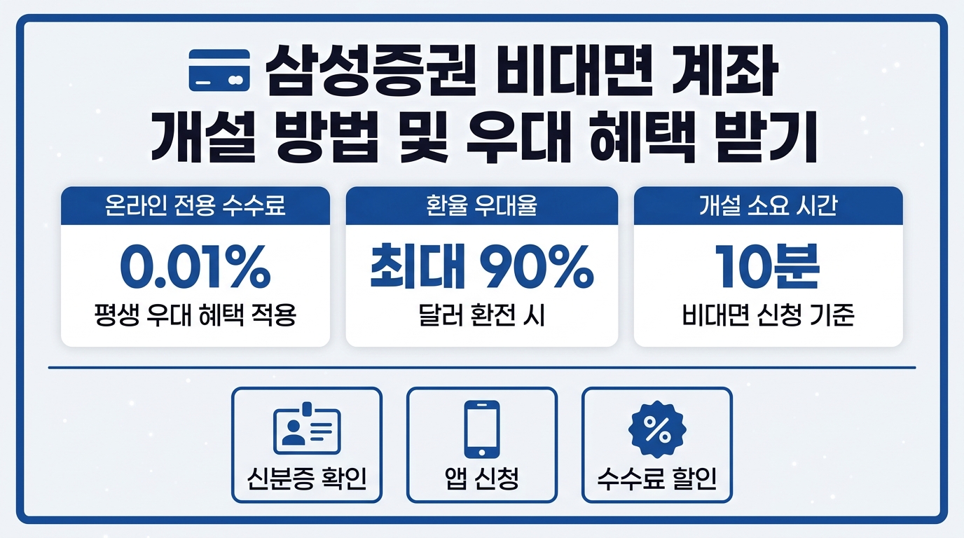 삼성증권 비대면 계좌 개설 수수료 우대 인포그래픽