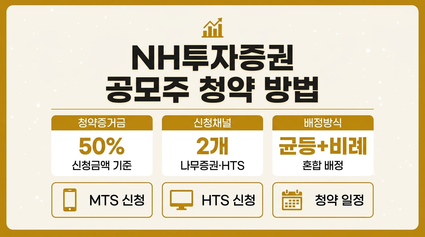 NH투자증권 공모주 청약 방법 안내 인포그래픽