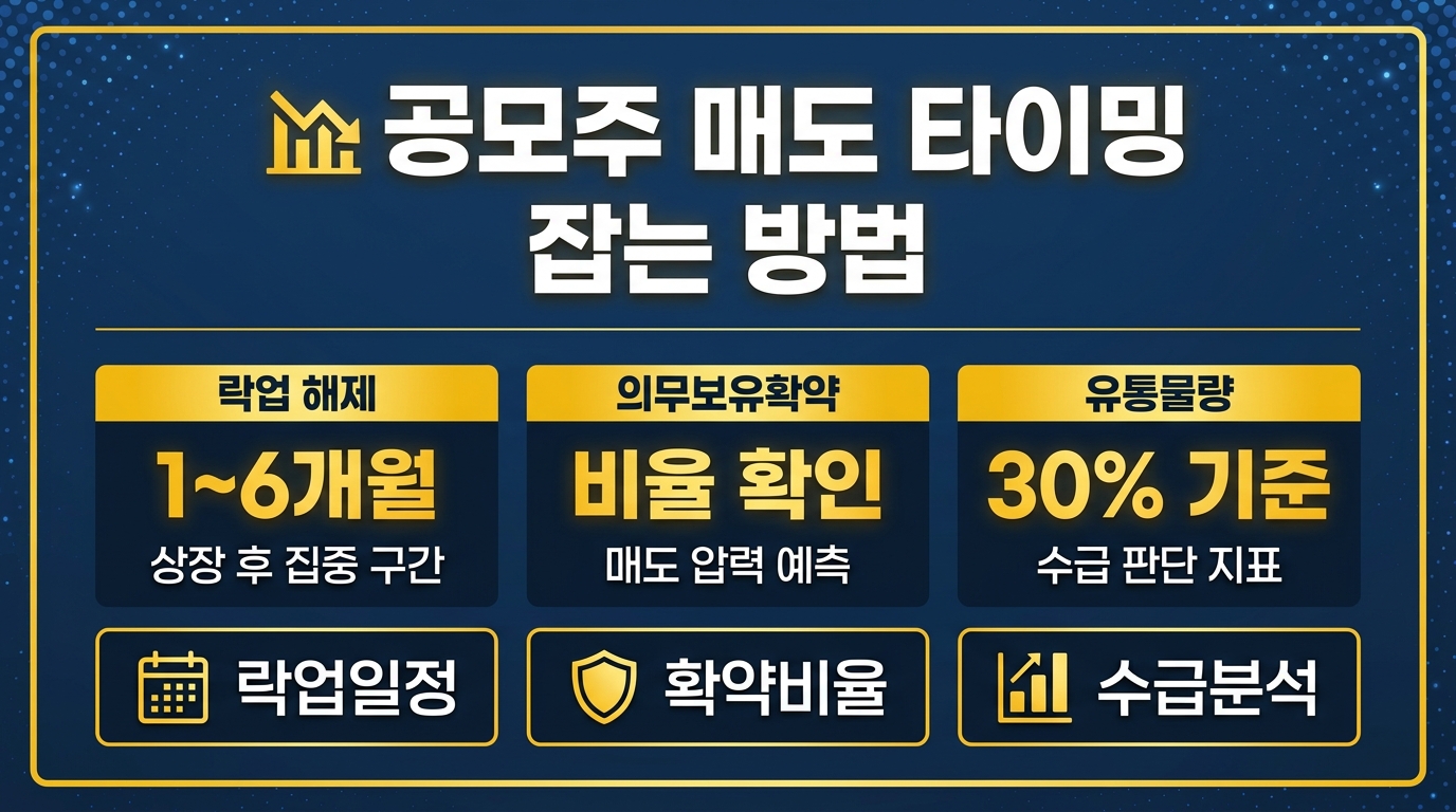 공모주 매도 타이밍 잡는 방법 핵심 지표 인포그래픽