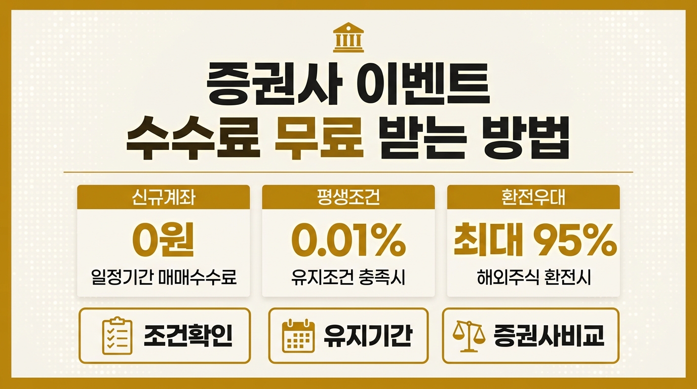 증권사 이벤트 수수료 무료 받는 방법 조건 정리