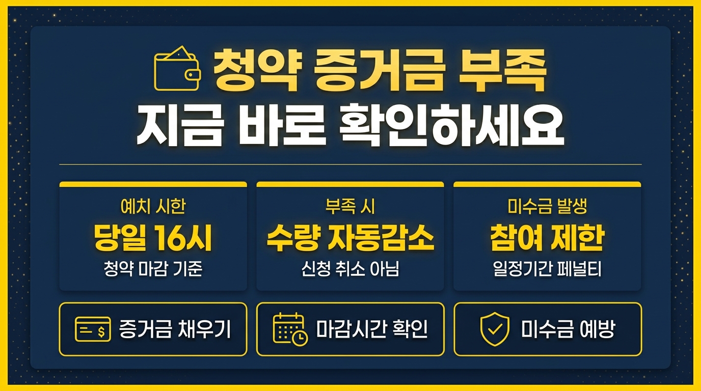 청약 증거금 부족 대처법 안내 인포그래픽