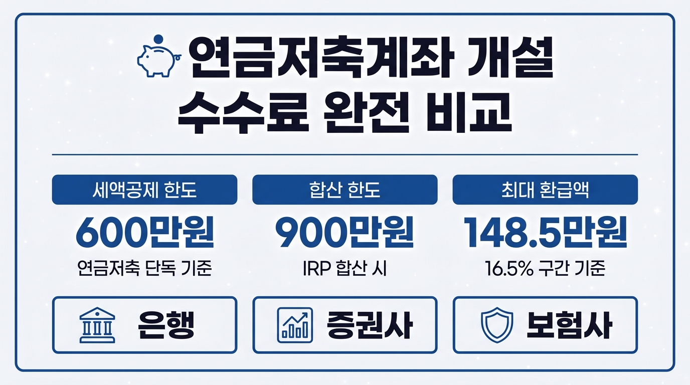 연금저축계좌 개설과 수수료 비교 인포그래픽