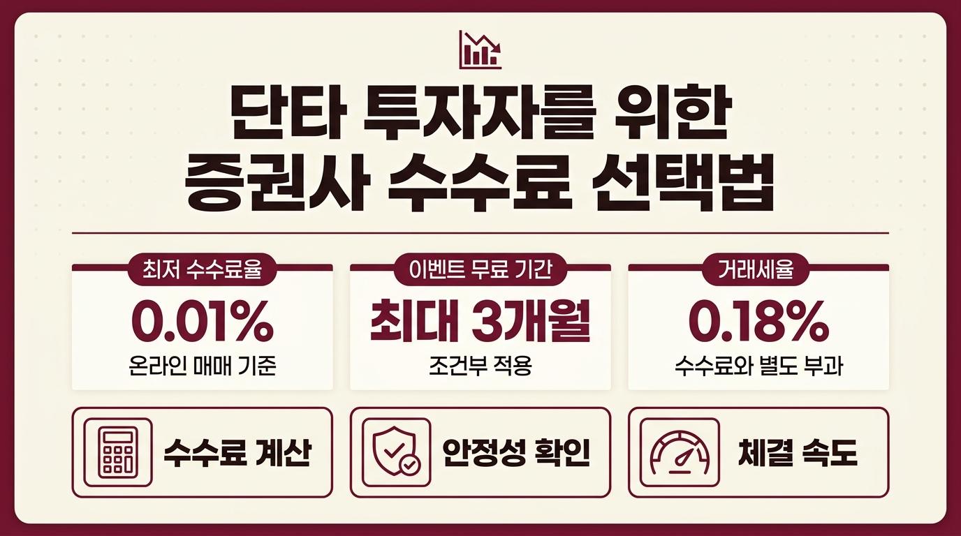 증권사 수수료 비교 단타 투자자 저렴한 증권사 선택법 인포그래픽