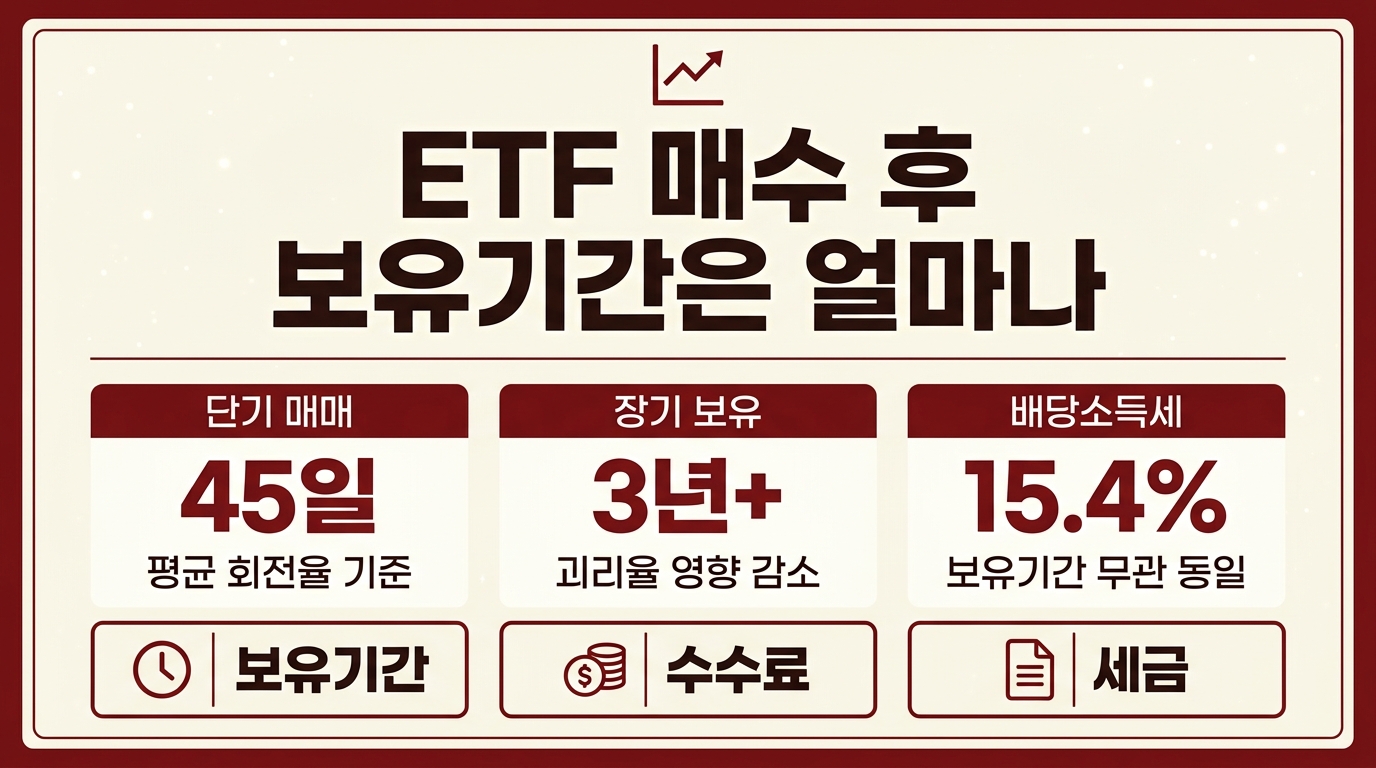 ETF 보유기간별 수수료 세금 비교 인포그래픽