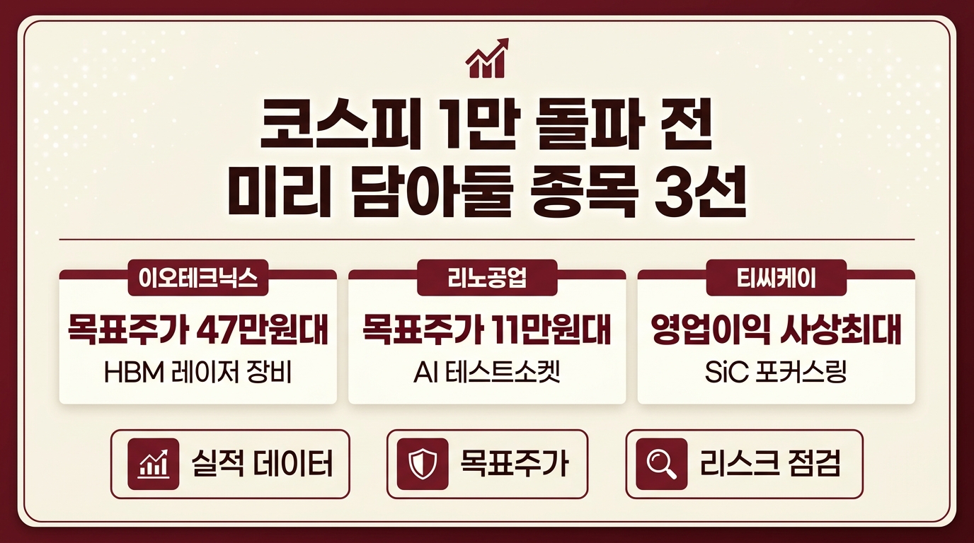 코스피 1만 돌파 전 담아둘 반도체 종목 3선 실적 비교 인포그래픽
