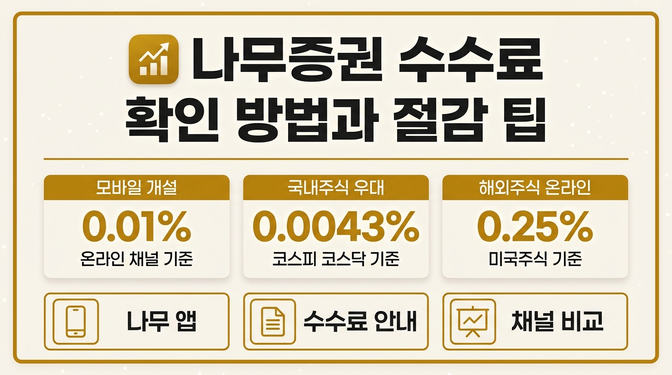 나무증권 수수료 확인 방법과 채널별 수수료율 비교 안내 이미지
