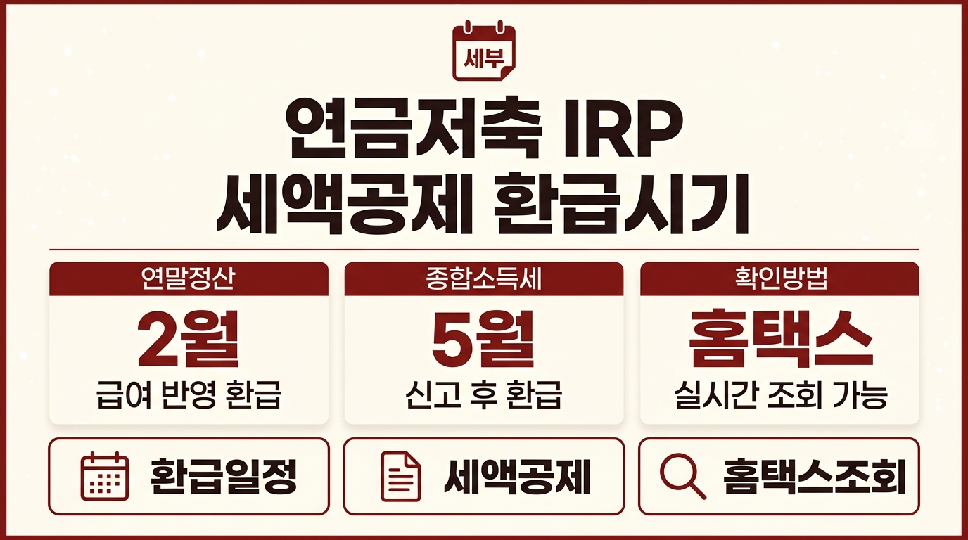 연금저축 IRP 세액공제 환급시기 확인 방법 안내 이미지