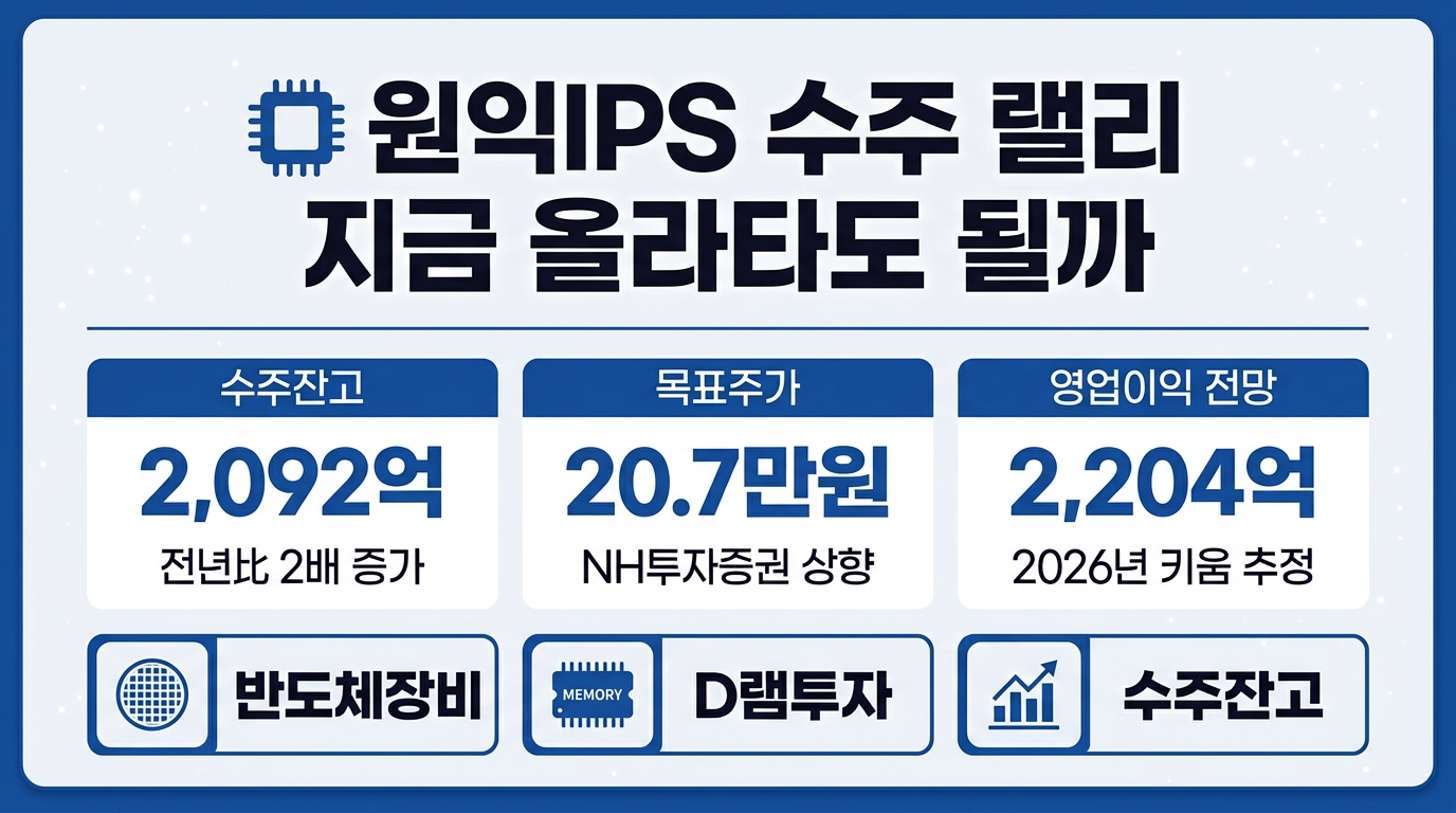 원익IPS 주가 수주잔고 목표주가 인포그래픽