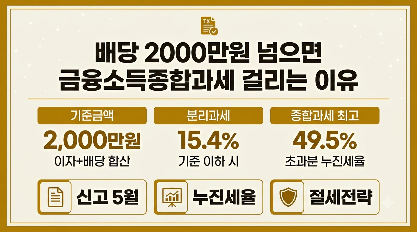 금융소득종합과세 배당 2000만원 기준 안내 인포그래픽