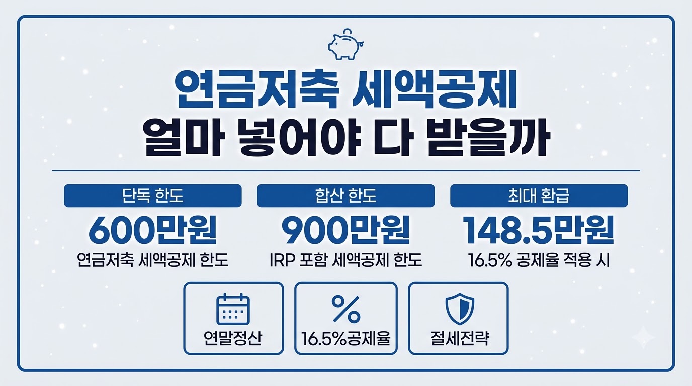 연금저축 세액공제 한도 900만원 환급액 정리 인포그래픽