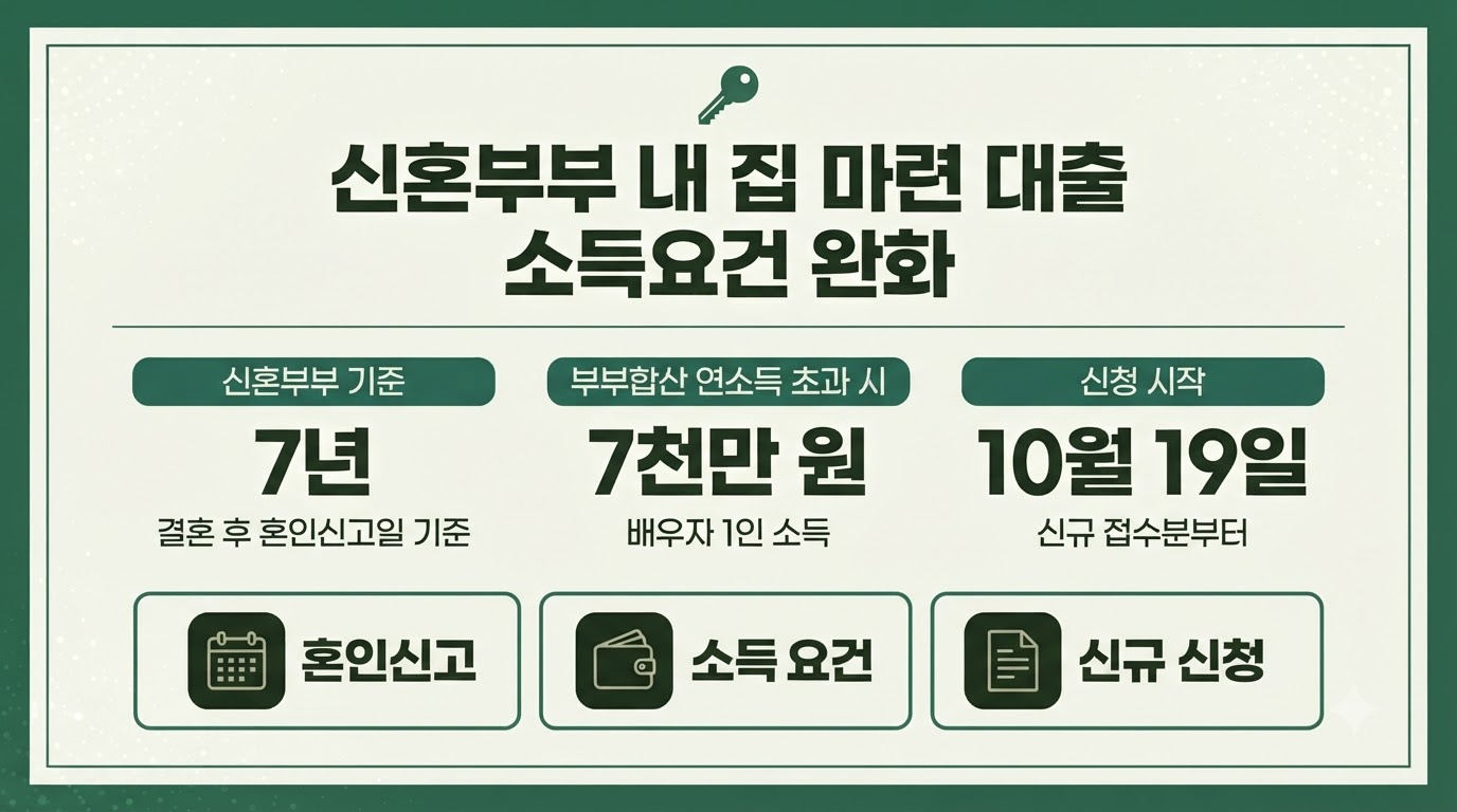 신혼부부 보금자리론 소득요건 완화 혼인 7년 이내 기준 카드뉴스