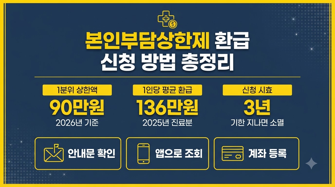 본인부담상한제 환급 신청 방법과 2026년 소득분위별 상한액 카드뉴스