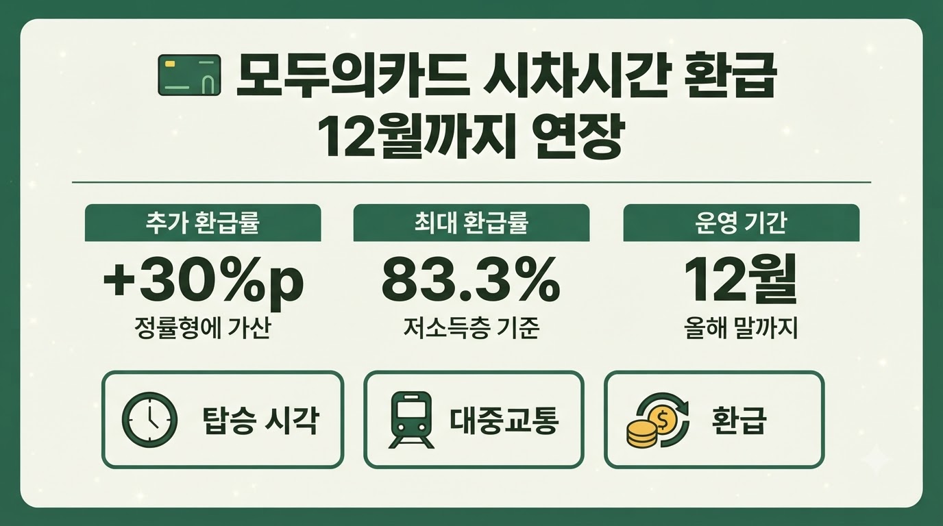 모두의카드 시차시간 환급 12월까지 연장 핵심 수치 정리 카드뉴스