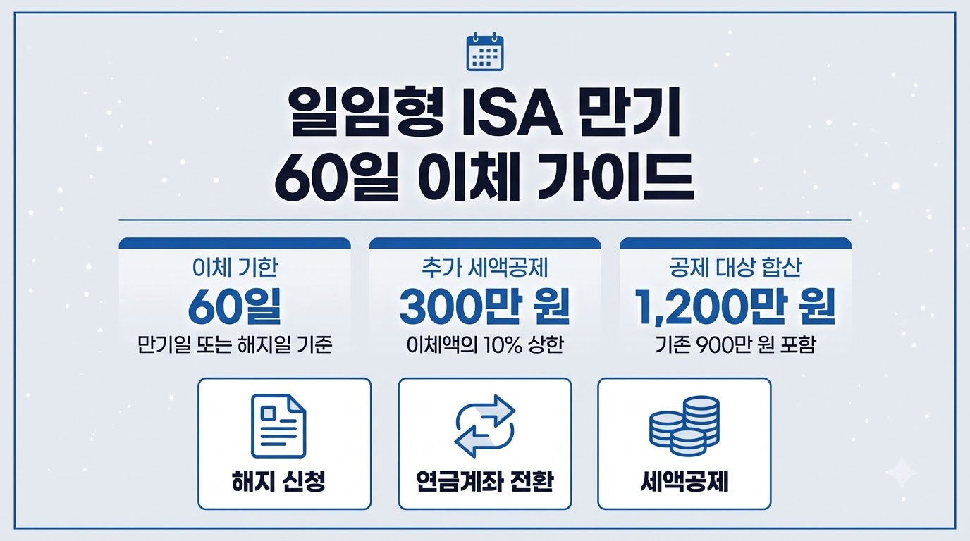 일임형 ISA 만기 후 연금계좌 이체 60일 기한과 세액공제 300만 원 정리