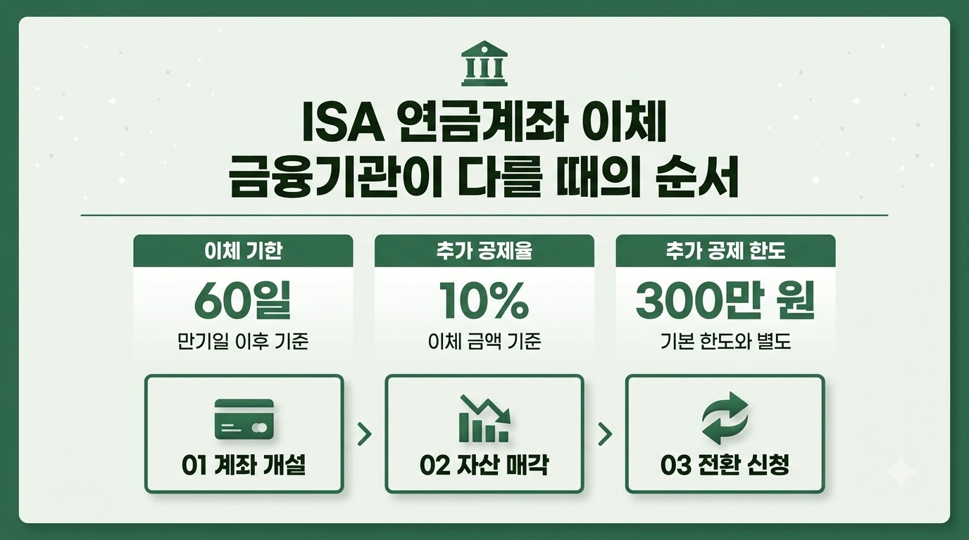 ISA 연금계좌 이체 순서와 60일 기한 세액공제 300만 원 정리 카드