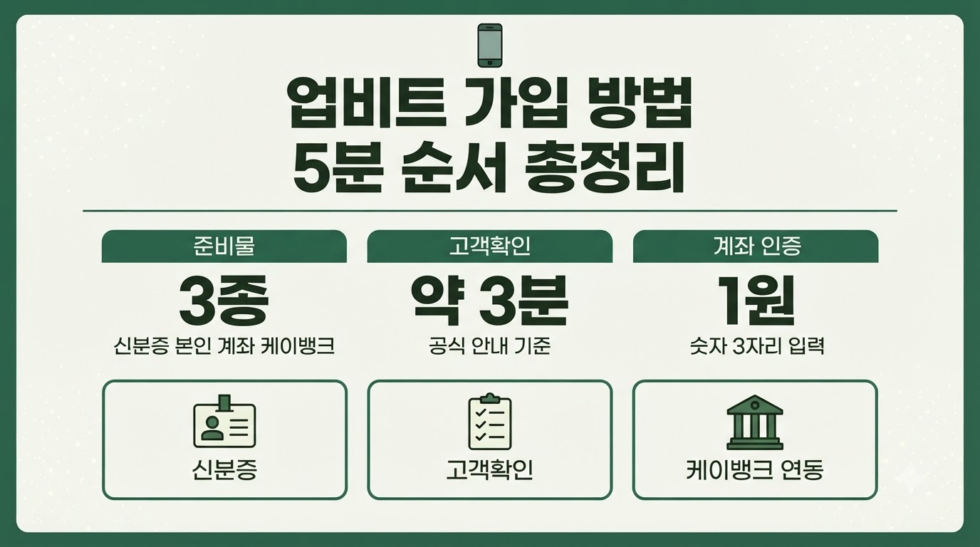 업비트 가입 방법 준비물부터 케이뱅크 계좌 연결까지 5분 순서 카드뉴스